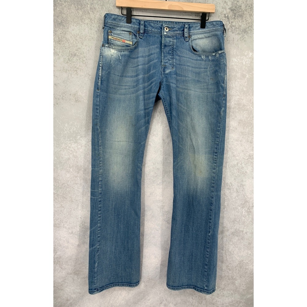 Diesel Zatiny Jeans Mens 34x32 Blue Bootcut Stretch Wash 008W7 Denim (Tag 33x34)